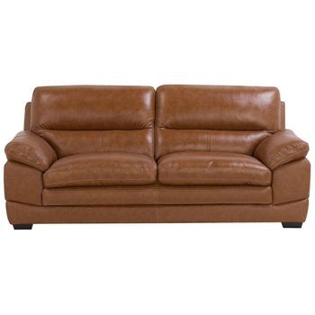 Sofá De Piel Sintética 3 Plazas Asiento Extra Respaldo Tapizado Retro Horten