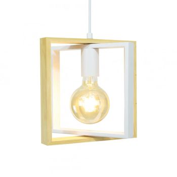 Lámpara de techo de metal y madera