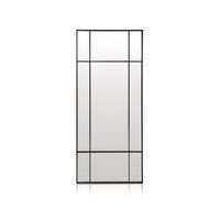 espejo de pared con estructura metalica 170x70 cm square negro 70 x 170 x 35 cm