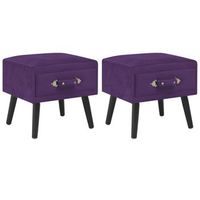 mesitas de noche 2 unidades 40x35x40cm terciopelo morado oscuro vidaxl