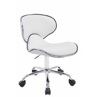 taburete con ruedas las vegas v2 simil cuero blanco 50x47x71 cm clp