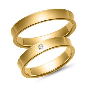 Alianzas oro amarillo con diamante ancho 4 mm