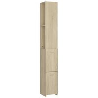 armario de bano  mueble bano madera contrachapada roble sonoma 25x265x170cm