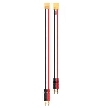 Cable de Silicona con Enchufe XT60 Macho de 22 cm y Enchufe Banana de 4,0 mm calibre 12/14AWG para Cargador B6AC