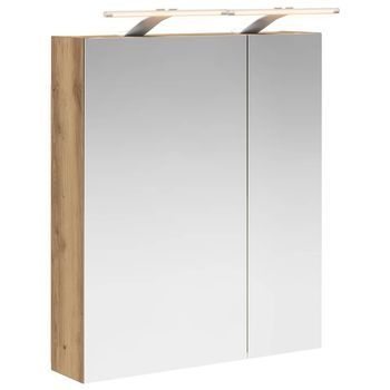 Armario Con Espejo De Baño Roble Artisan 60 X 14,5 X 70 Cm Vidaxl
