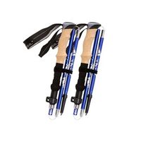 baston de senderismo ultraligero baston de trekking 5 secciones 1 par blue