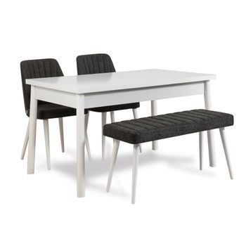 Set Mesa Y Sillas (4 Piezas) Costa Antracita Blanco