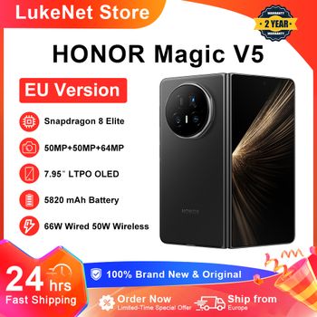 HONOR Magic V5 Versión Global Original, Teléfono Inteligente 5G, Pantalla OLED Dual HDR, Snapdragon 8 Elite, 5820 mAh, 7.95 Pulgadas, Supercarga de 66 W