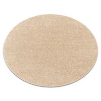 alfombra buenos circulo 6652 shaggy liso de un solo color crema circulo 100 cm