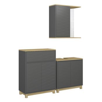 Conjunto De Muebles De Baño Livia 3 Partes, Con Estante De Baño Vicco