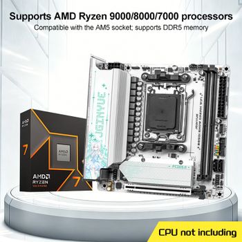 Placa Base JGINYUE B850I SNOW DREAM WIFI MINI-ITX AM5 DDR5 PCIe 5.0 2.5G WIFI ARGB para Juegos Compatible con AMD 7000/8000/9000