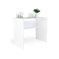 mesa de escritorio compacta con estante 90x495 cm siku blanco 495 x 77 x 90 cm
