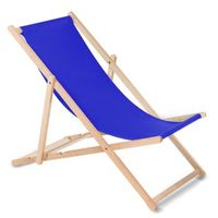 tumbona madera de haya respaldo ajustable azul
