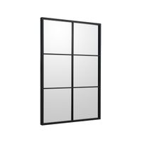 costway espejo de pared decorativo de 100 x 70 cm con marco de proteccion de metal cristal a prueba de explosiones reflejo claro negro