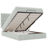 estructura cama otomana colchones gris claro 140x190cm vidaxl