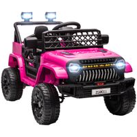 aiyaplay coche electrico infantil coche electrico para ninos con bateria usb faros bocina 12v rosa 95x625x65 cm   aosom espana
