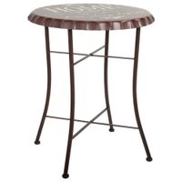 mesa redonda de metal negra d60x71h cm