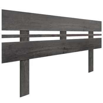 Dhome Cabecero Ceniza 160cm Horizontal Estilo Ancho Con Patas Madera Reciclada Dm Herrajes Incluidos (160cm Horizontal Ancho, Ceniza)