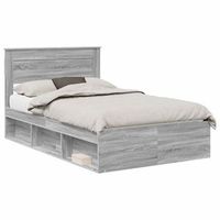 estructura de cama con colchon gris sonoma 120 x 190 cm