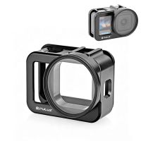 carcasa protectora de aleacion de aluminio puluz con lente uv de 58 mm y cubierta de lente para gopro mission 11 pro exterme sports cage