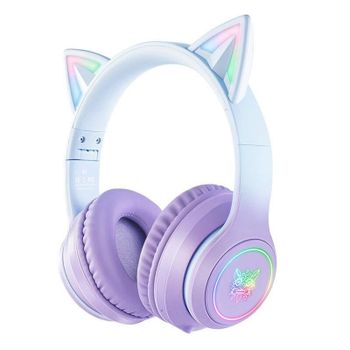 Auriculares ONIKUMA B90 inalámbricos Bluetooth 5.0 Gaming con iluminación RGB Azul/Púrpura