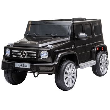 HOMCOM Coche Eléctrico para Niños de Batería 12 V BENZ G500 con Control Remoto Música Bocina 3-5 km/h Carga 30 kg Negro   Aosom España