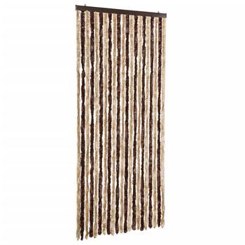 Cortina Mosquitera | Mosquitera Beige Y Marrón Claro Chenilla 90x220 Cm