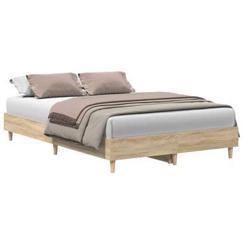 Estructura De Cama Sin Colchón Roble Sonoma 120x190 Cm Madera