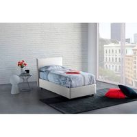 talamo italia cama individual con contenedor anna made in italy cama con revestimiento de tela apertura frontal apta para colchon 80x190 cm blanco