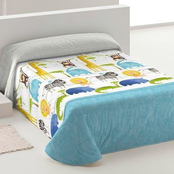 Edredón Invierno Confort Infantil Jirafa 90 Cm Rufino Diaz, Turquesa