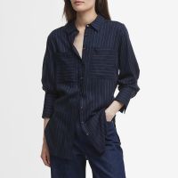 barbour carrie pinstriped lyocell shirt - 14