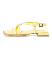 art para mujer 1200111g9003024 sandalias de piel 2001 bergamo amarillo 37 plano 1 a 3cm hebilla casual