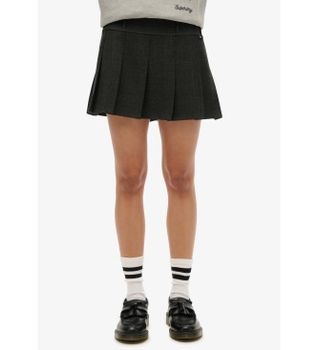 Superdry para mujer. W7210331A Minifalda Plisada De Talle Bajo gris (L), Casual, Viscosa