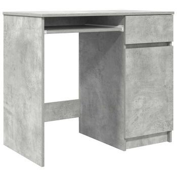 Escritorio | Mesa De Trabajo Gris Hormigón 86x49x76 Cm Madera De Ingeniería