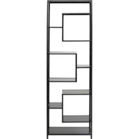 estanteria de acero y cristal negro 60x195cm