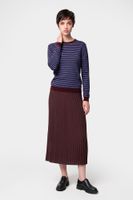 jersey de cuello redondo a rayas burgundydenim xs