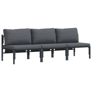 Muebles De Exterior 3 Pieza Antracita 80 X 80 X 71 Cm Acero Vidaxl