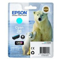 epson 26 t261240 cyan original claria premium standard capacity ink cartridge polar bear