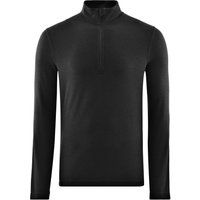 fohn mens merino long sleeve zip base layer 250 black