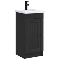 vanidad de bano con lavabo negro 42 x 40 x 845 cm vidaxl