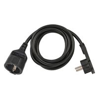 cable alargador de plastico con enchufe plano negro 2 metros