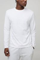 basic long sleeve regular fit crew neck t-shirt blanco
