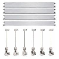 colgar cuadros sin agujeros pack 6 metros eurohang guias aluminio plata mate 150 cm cable acero ganchos automatico clips tapas tornillos