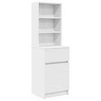 mesilla de noche de madera de ingenieria blanca 39x35x125 cm vidaxl