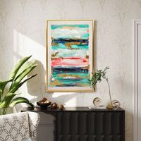 cuadro en lienzo de lienzo madera homcom 120x80x35 cm-multicolor