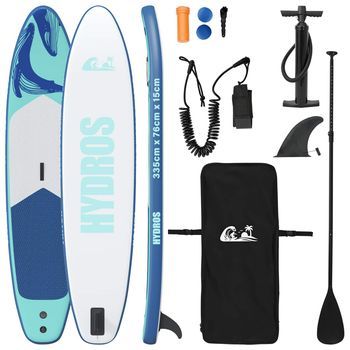 Paddle Board Inflable Hydros 335 X 76 X 15 Cm Tuquesa Para Vidaxl