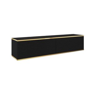 Mueble de tv oro mdf 135x32x30 negro, dorado