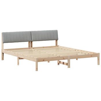 Estructura De Cama Marrón Y Gris Claro 180 X 200 Cm