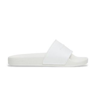 Hackett London para hombre. HMS200083 Chanclas Slider Pier blanco (45), Plano, Ninguno, Casual, Sintético, Beachwear