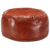 puf marron 60x30 cm cuero autentico de cabra vidaxl